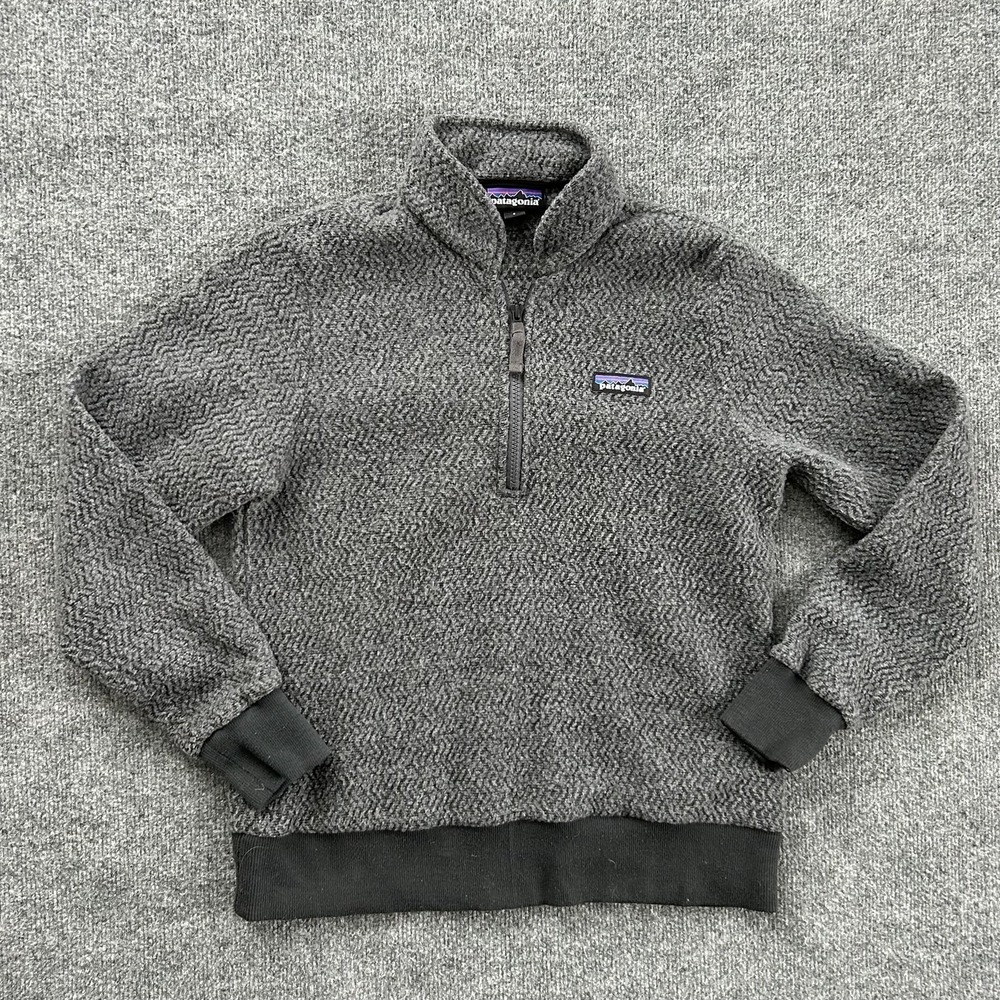 Patagonia Sweater Women‎ Small Grey Woolyester Fleece Pullover Wool Blend